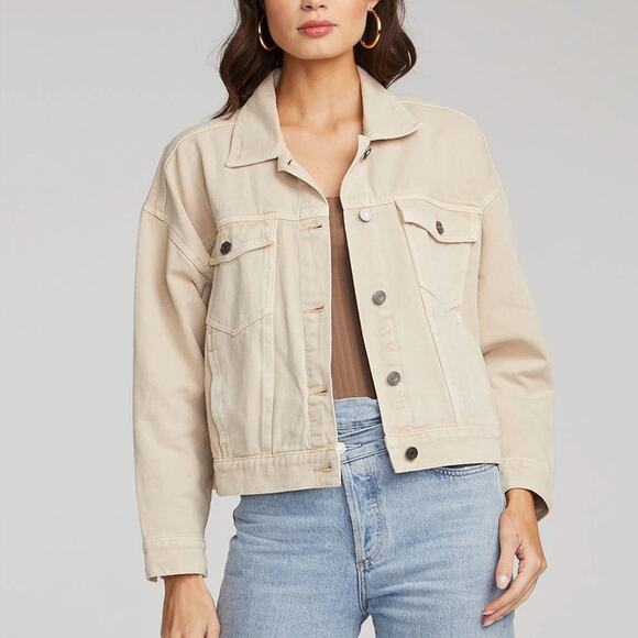 Saltwater Luxe women’s size XS long sleeve button up Rowan jacket bone color NWT - Picture 1 of 15